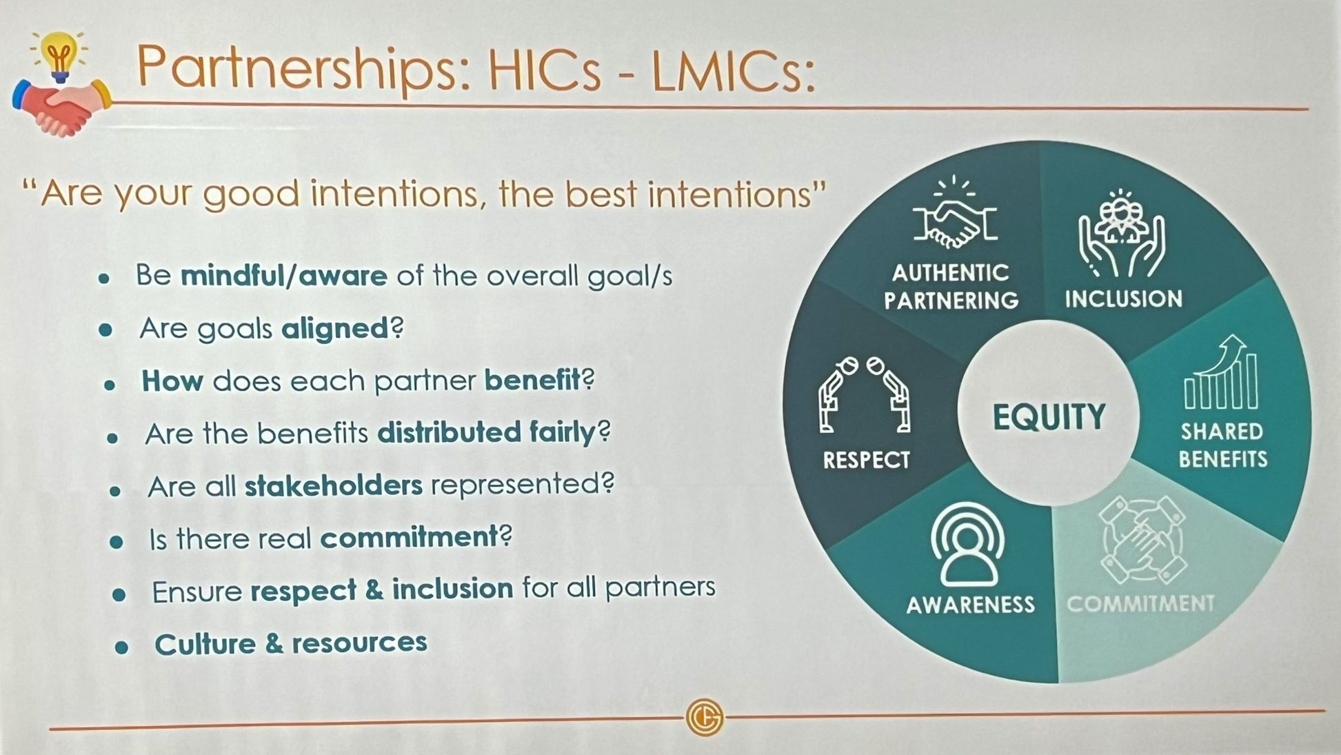 This is a brilliant slide for partnership with LMIC - Stephanie Graff
