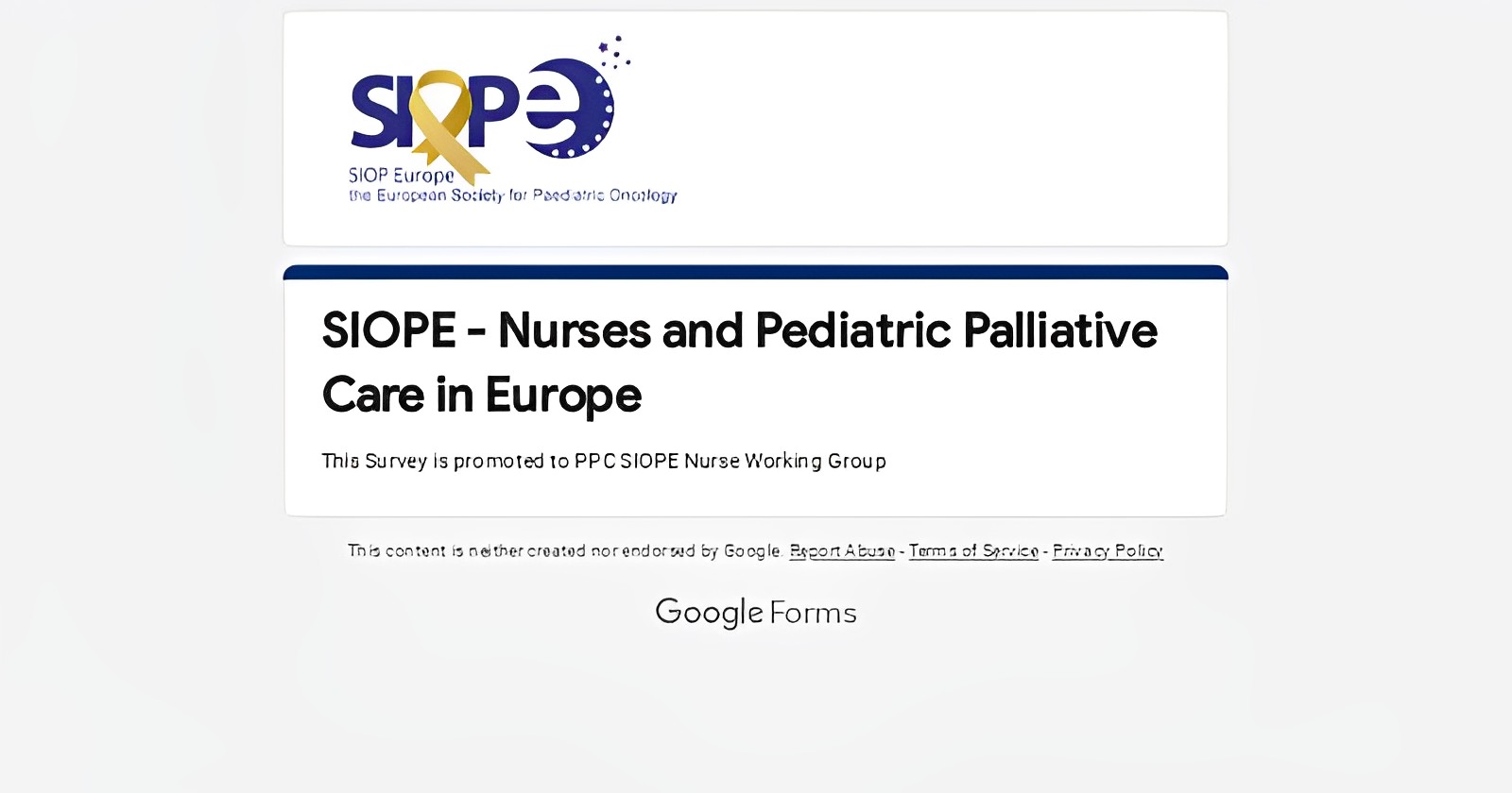 Paediatric Cancer Nurses - Survey