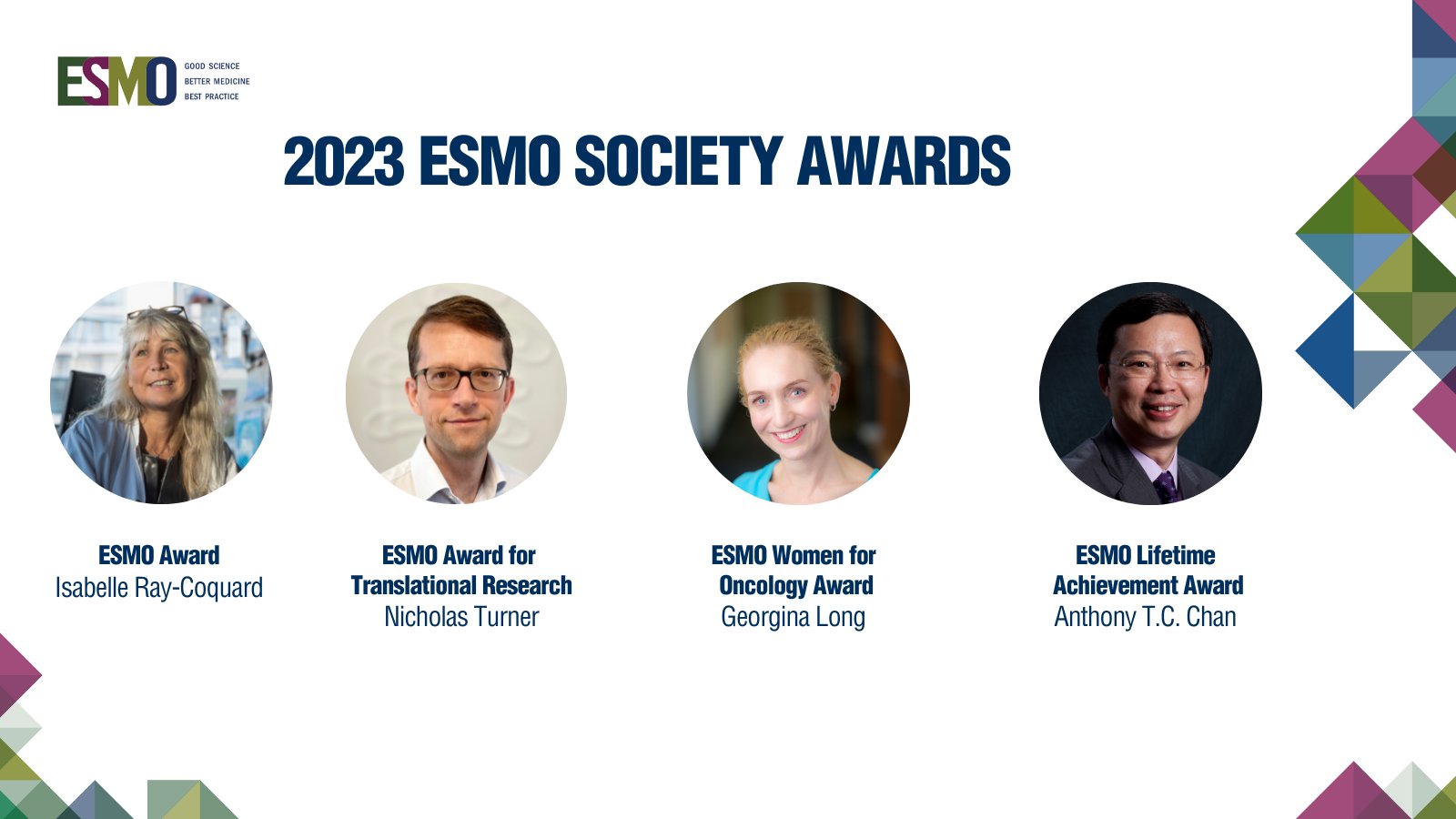 ESMO has announced the recipients of the 2023 ESMO Society Awards - ESMO