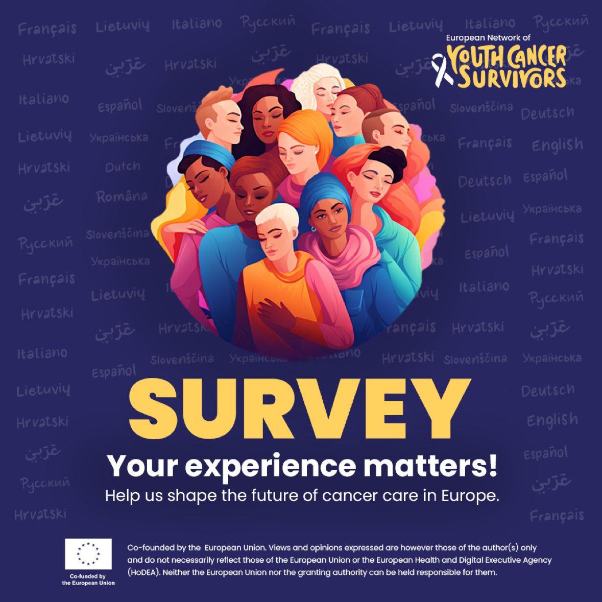 If you know someone diagnosed with cancer before turning 39 and living in Europe, please share the survey with them - Youth Cancer Europe