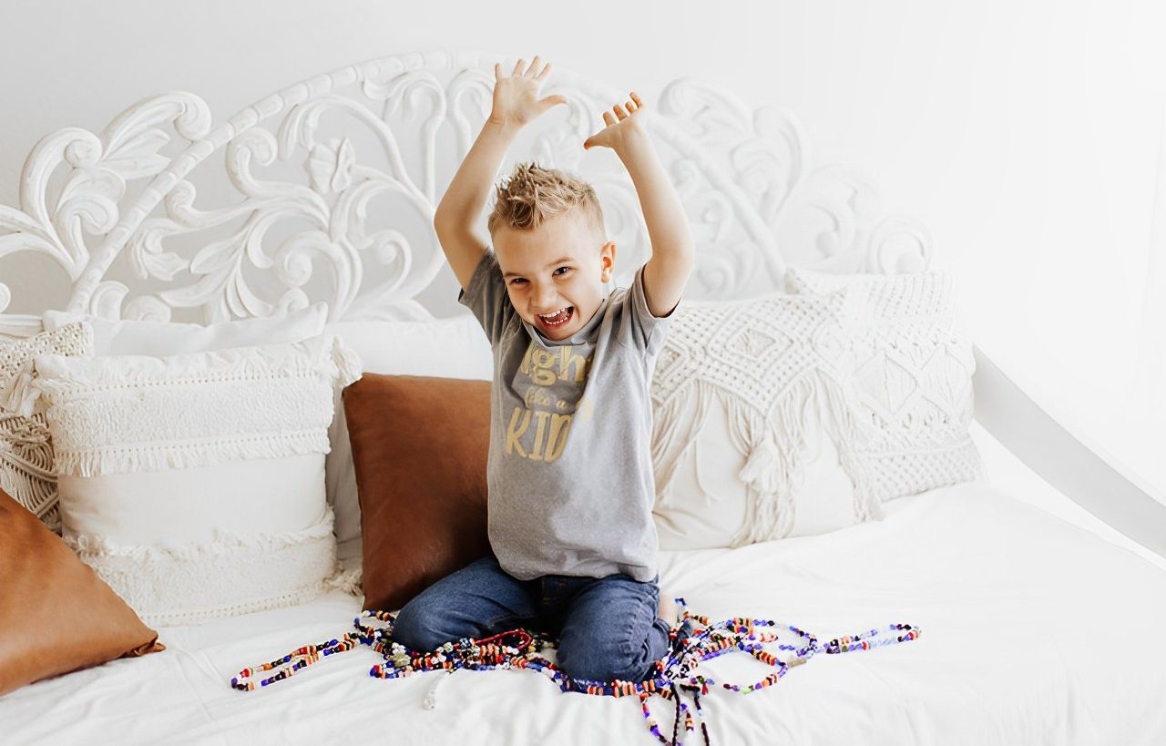 Four-year-old Hunter is a very happy boy, who loves making people laugh, being silly, cars, and riding his balance bike. - St. Baldrick's Foundation