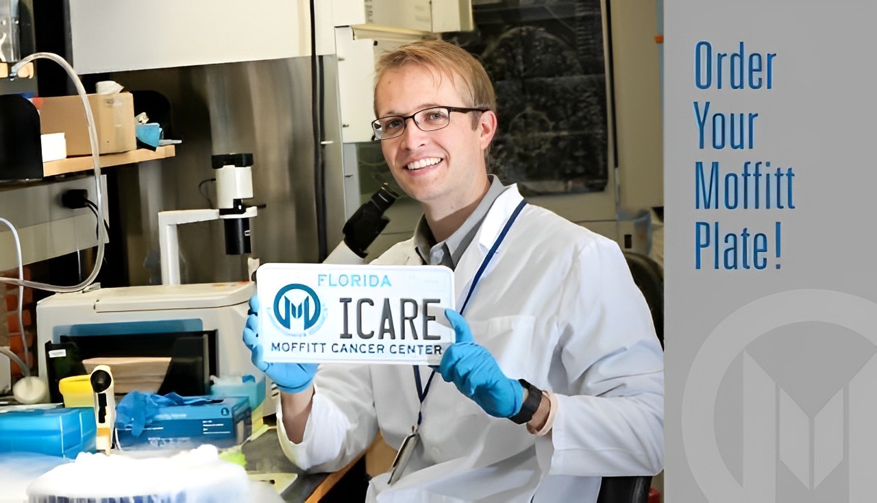 Bichoy Gabra: When you order a Moffitt specialty license plate, the $25 annual fee goes to cancer research.