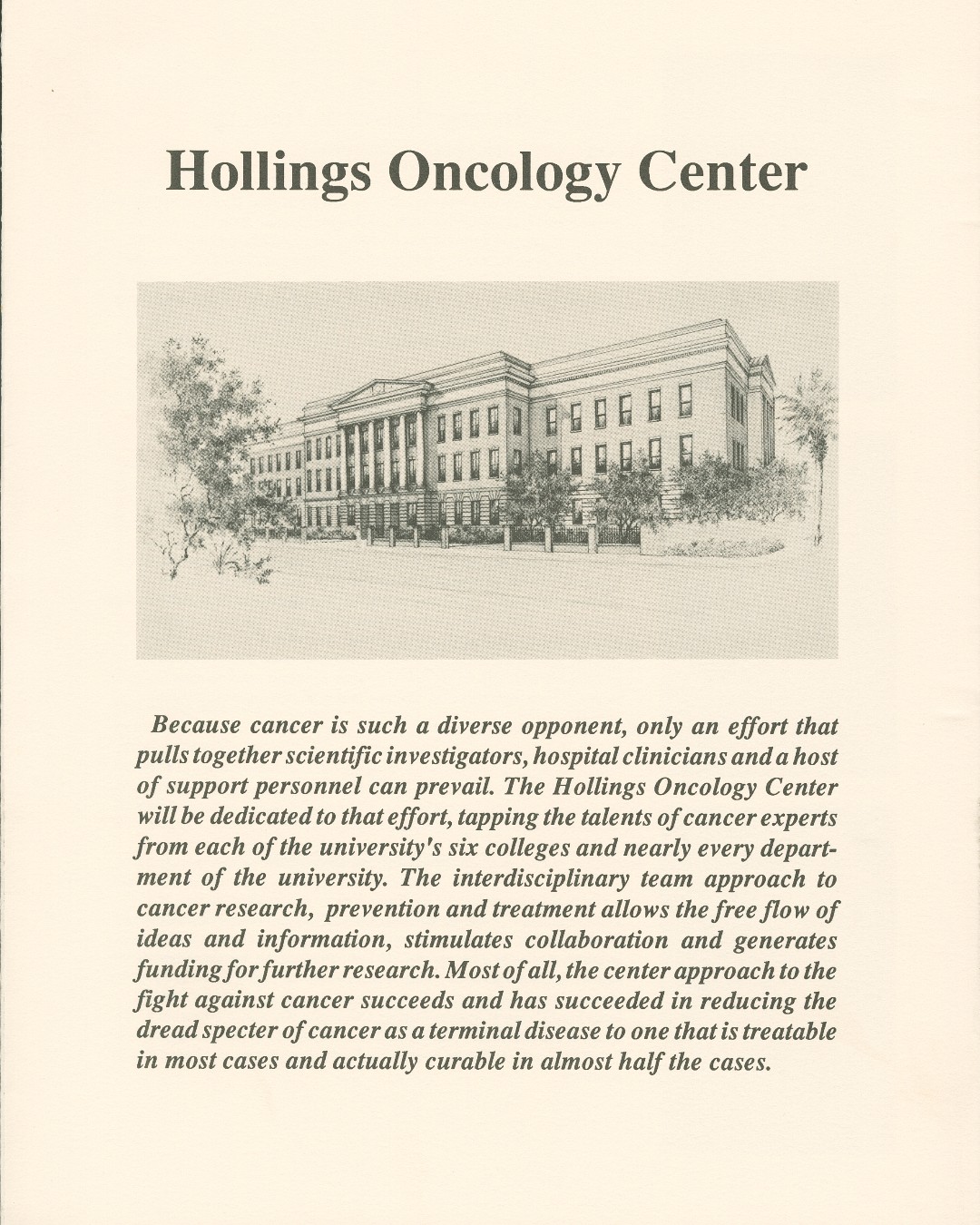 30 years ago today, we put our mission into action - MUSC Hollings Cancer Center