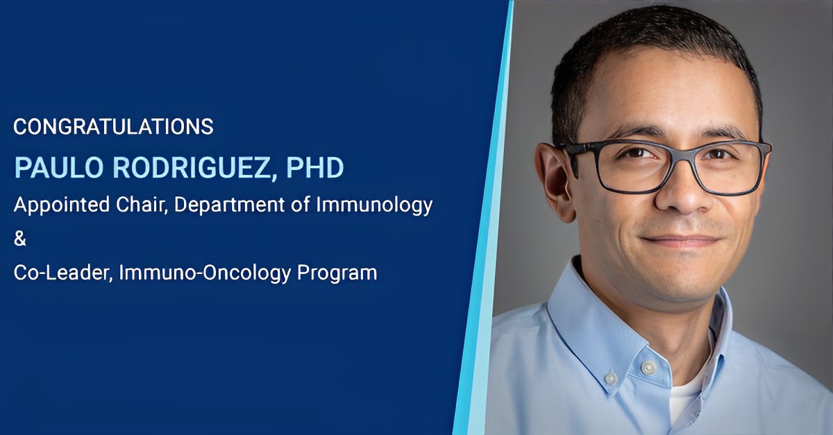 Dr. Rodriguez has also been appointed Co-Leader, Immuno-Oncology Program - Moffitt Cancer Center