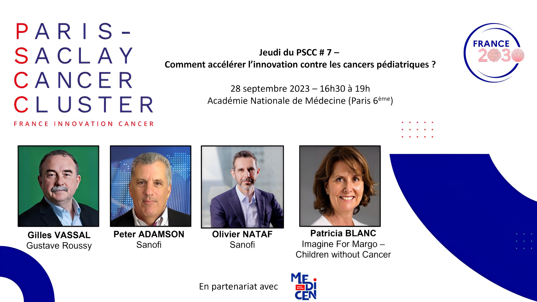 Do not miss the next "PSCC Thursday" on September the 28th dedicated to pediatric cancers. - Paris Saclay Cancer Cluster