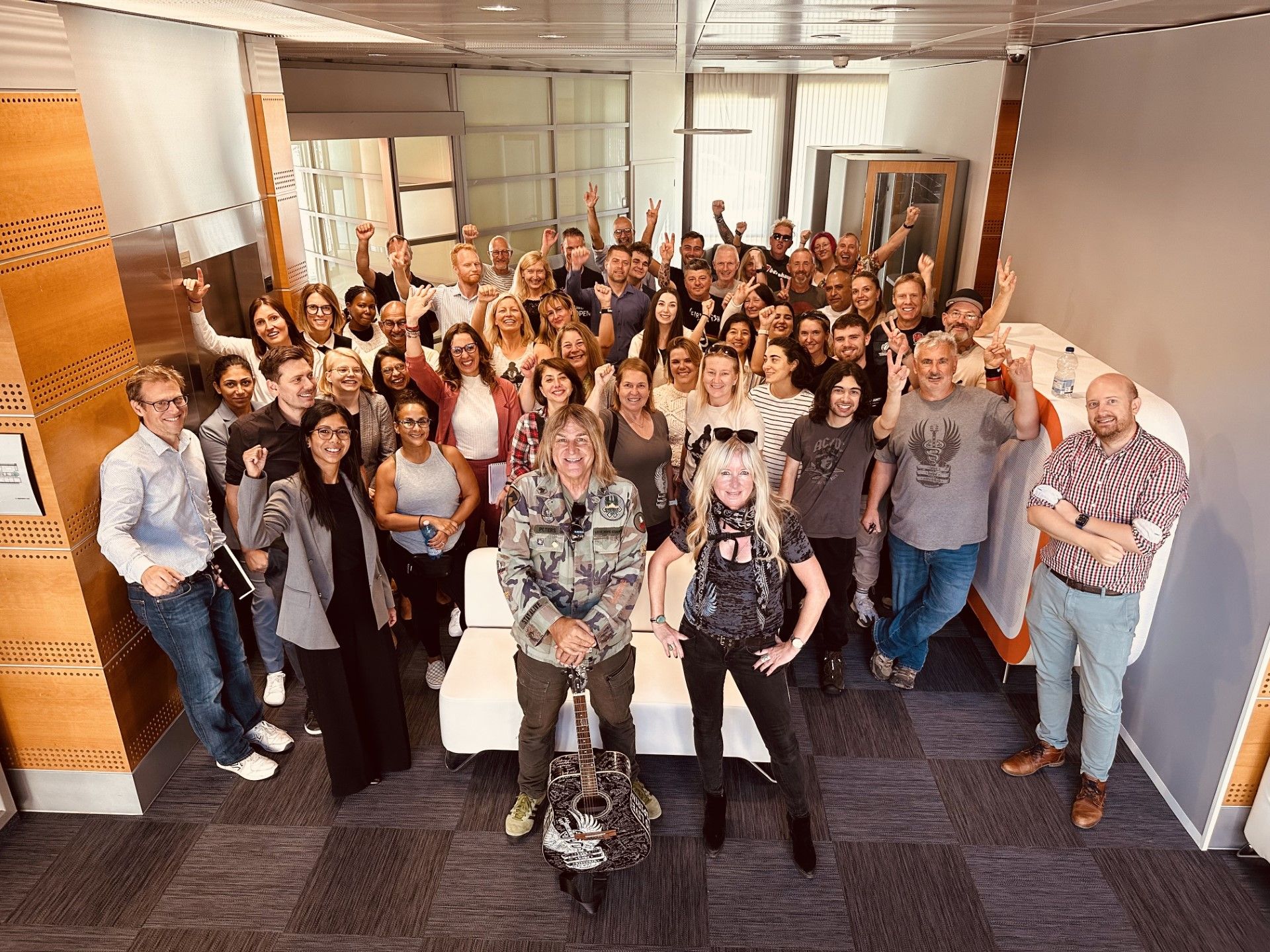 We were honored to host Welsh rockstar Mike Peters and the Love Hope Strength Cancer Foundation team at our offices ahead of their inspiring "Rock the Alps" trek in support of cancer care. - Union for International Cancer Control (UICC)