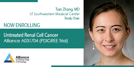 Tian Zhang: Thanks Alliance for Clinical Trials in Oncology for supporting -- PDIGREE is the only phase 3 metastatic kidney cancer trial w/ supplied immunotherapies currently enrolling!