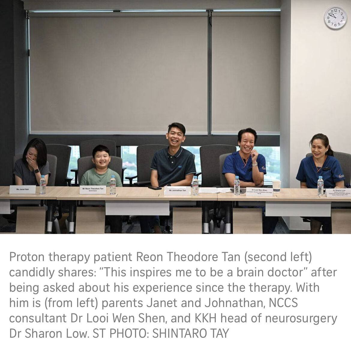 Wen Shen Looi: I am so proud of our first paediatric patient Reon Tan for completing his course of proton therapy for craniopharyngioma.