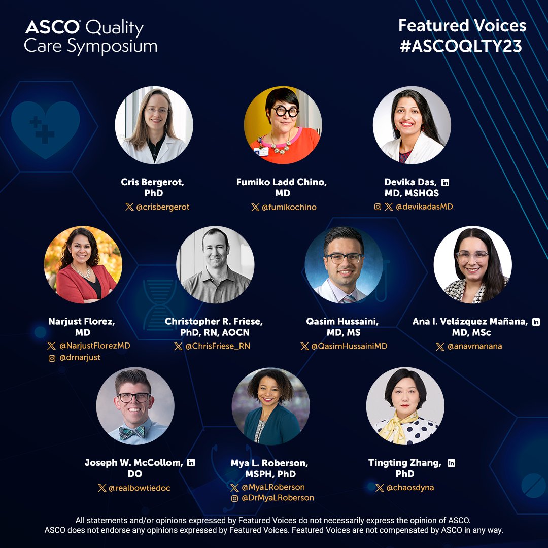 Announcing the ASCO Quality Care Symposium 2023 Featured Voices! - ASCO