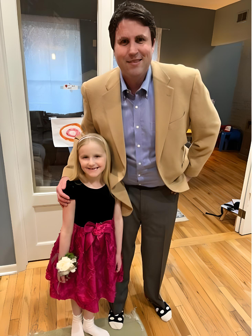 Jeb Moyers shaved his head for St. Baldrick’s in his 20s with no idea that later in life, in 2017, his 2-year-old daughter would be diagnosed with acute myeloid leukemia. - St. Baldrick's Foundation