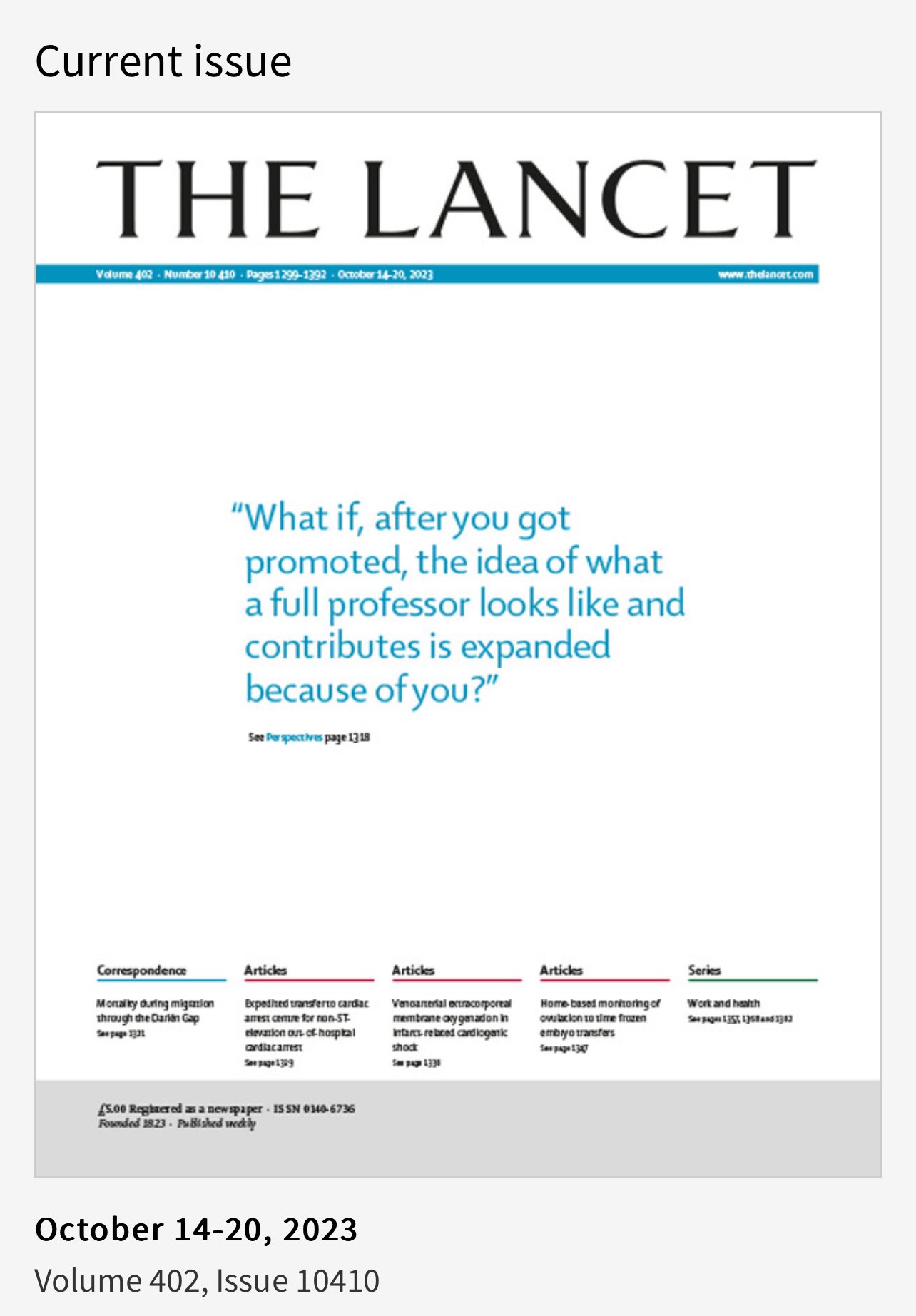 Kimberly D. Manning: A quote from my manuscript on the front of The Lancet.