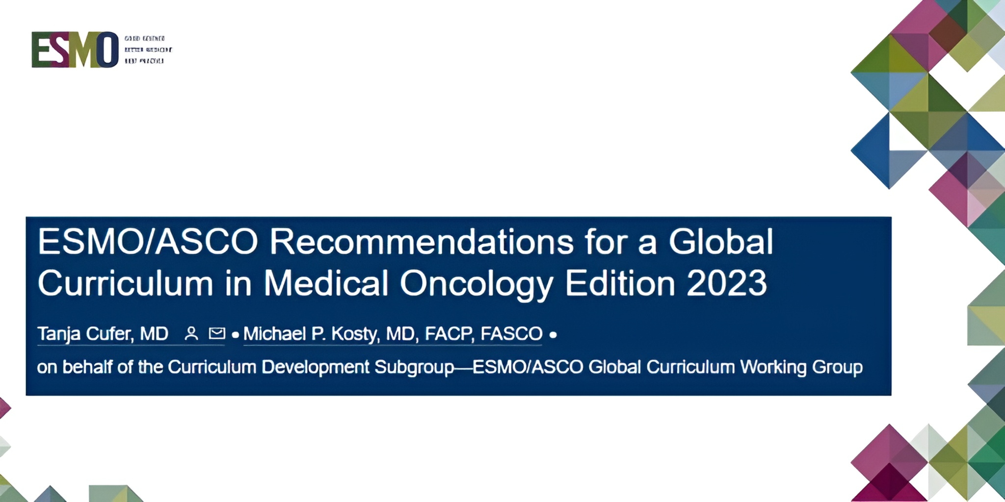 2023 edition recommendations for the Global Curriculum for Training in Medical Oncology - ESMO