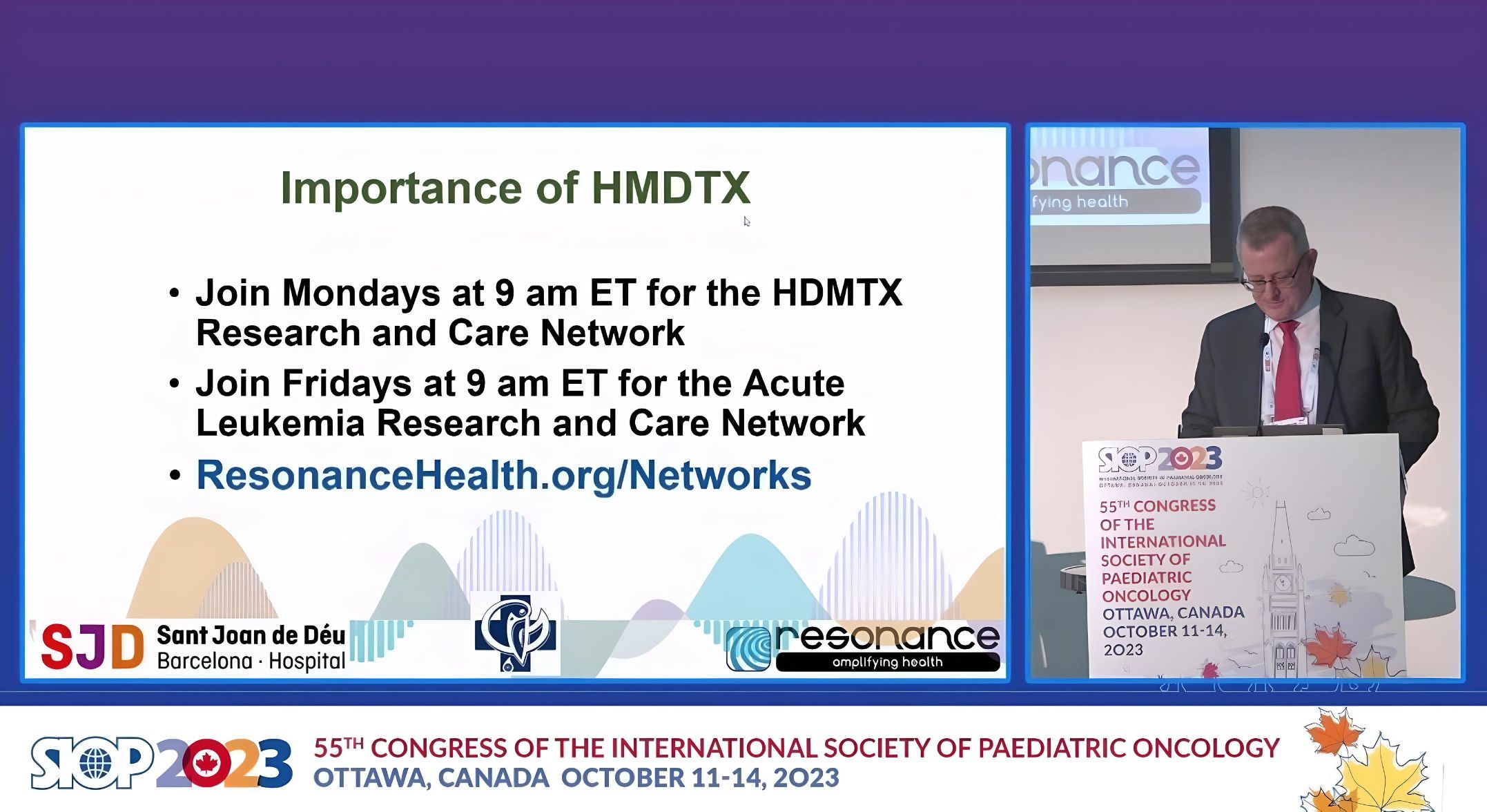 Abu Sidhanee: Scott Howard first up and presenting plus sharing details of a HDMTX Research and Care Network, Fridays 9am ET.