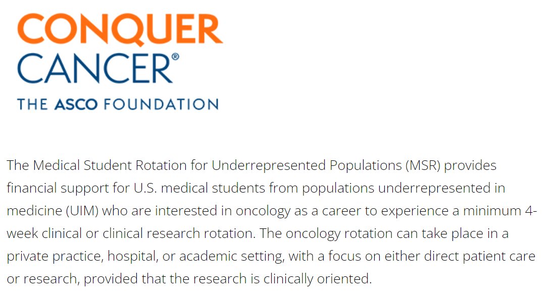 The ASCO Medical Student Rotation for Underrepresented Populations application is now open - ASCO TECAG