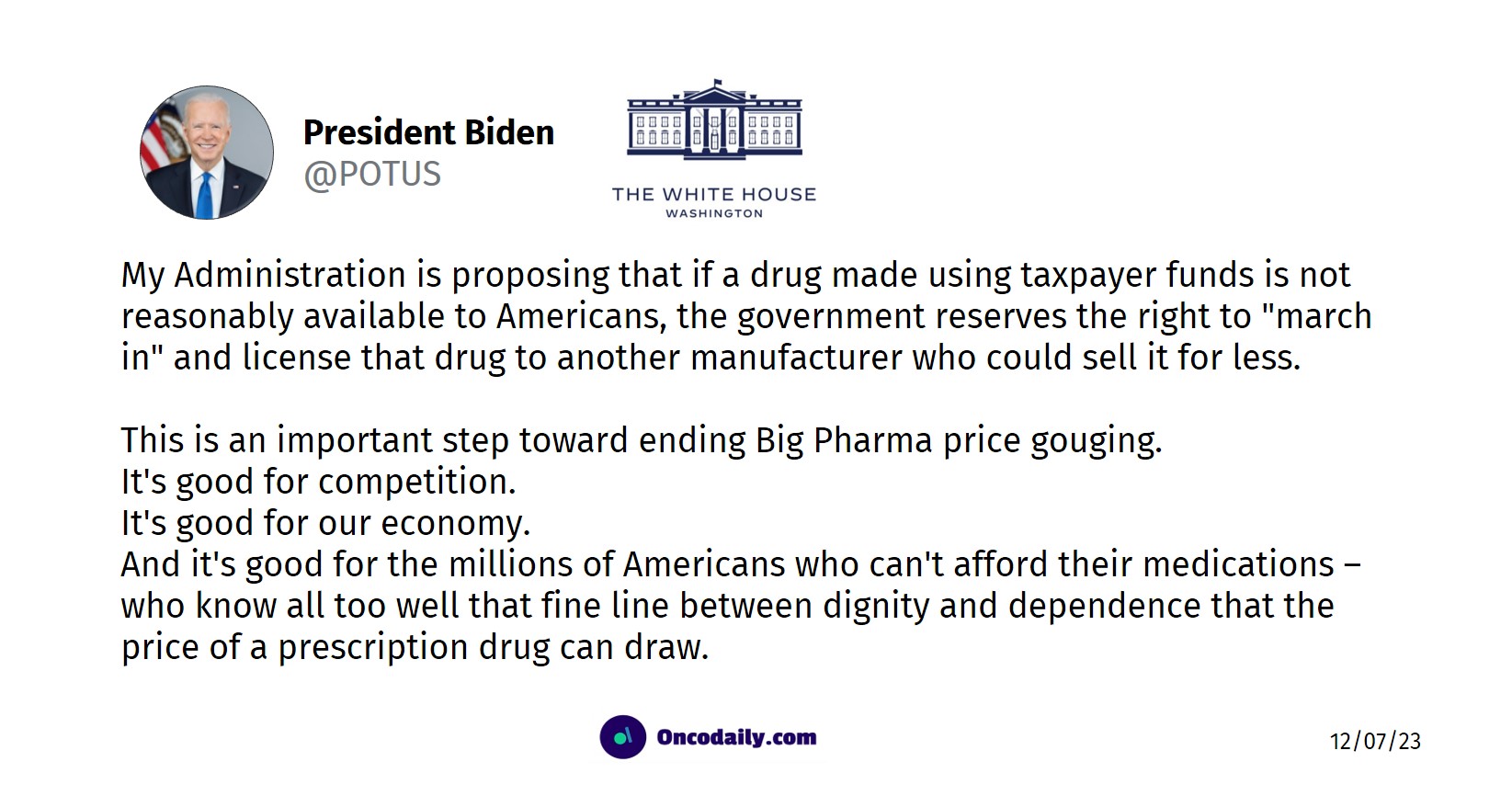 President Biden: It's good for the millions of Americans who can't afford their medications