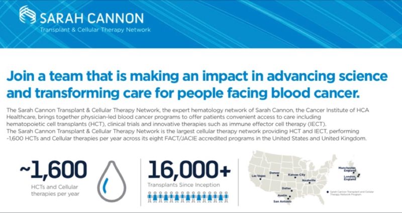 Navneet Majhail: We are hiring transplant/cellular therapy/leukemia physicians at HCA Healthcare and Sarah Cannon