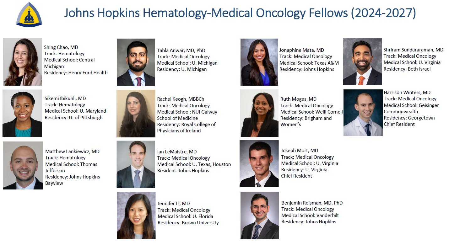 What a brilliant and inspiring group of physicians - Hopkins HemOnc Fellowship