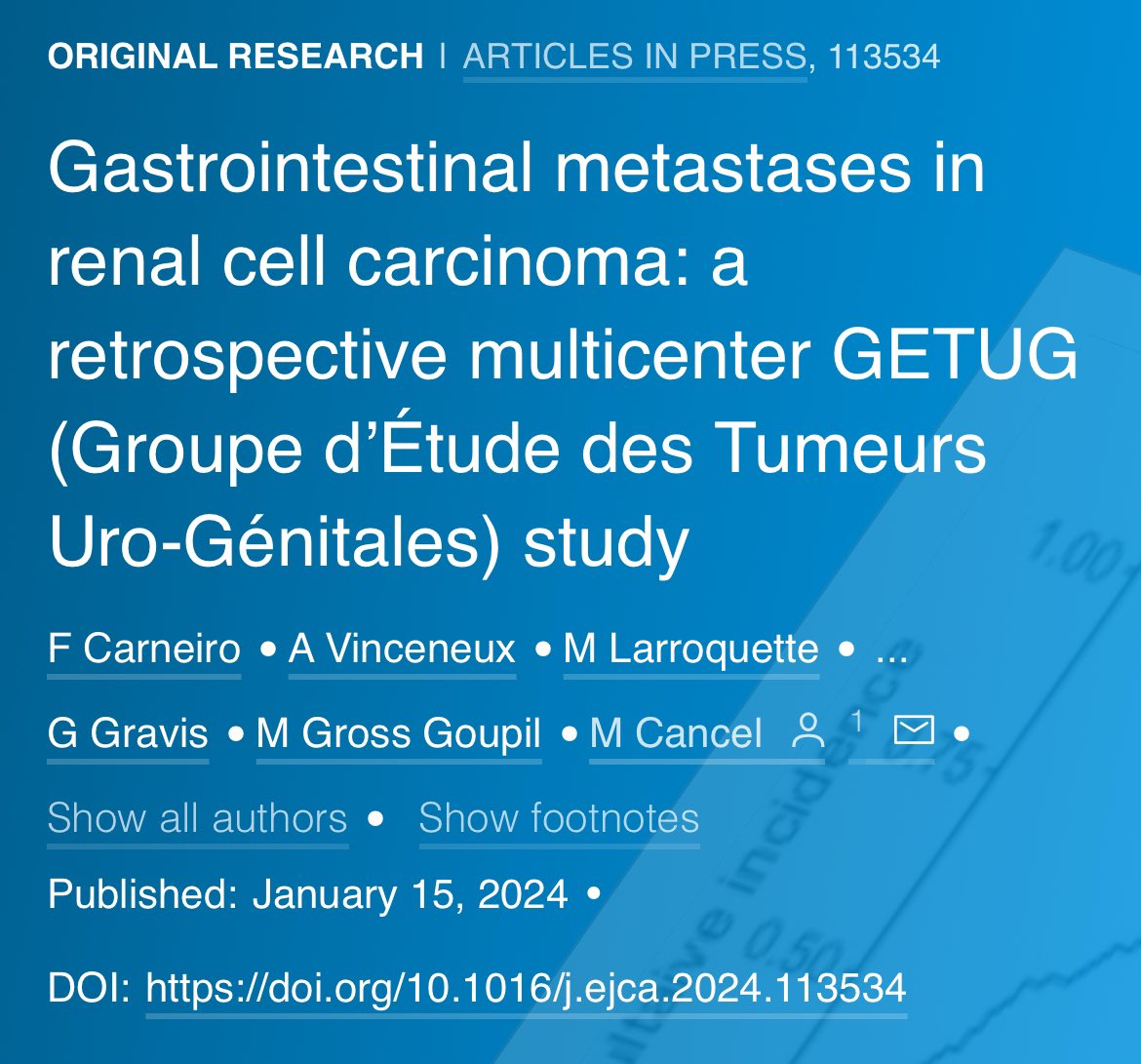 Erman Akkus: GIMs should be suspected in case of anemia or GI bleeding in patient with a history of RCC