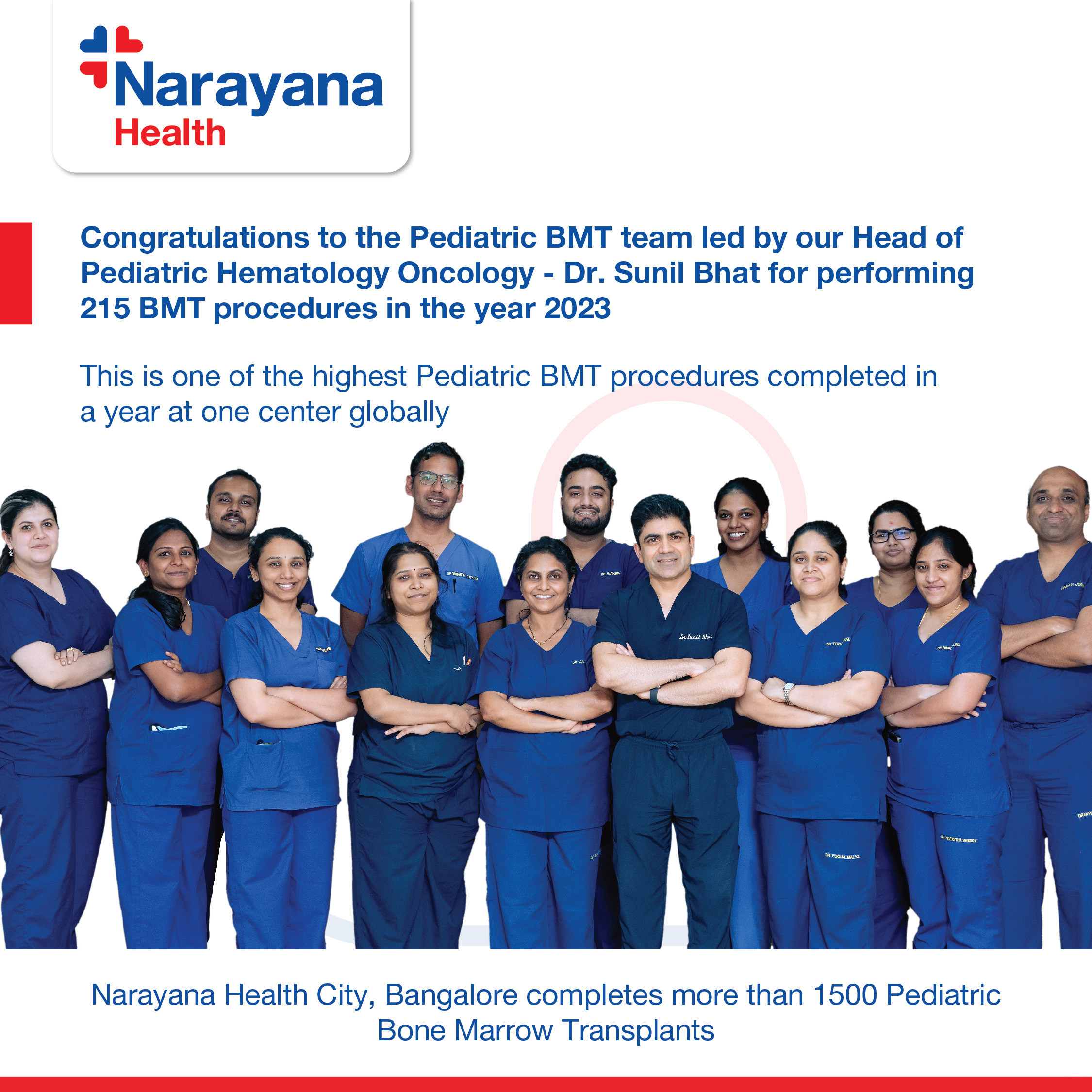 One of the highest global totals for BMTs in a year - Narayana Health