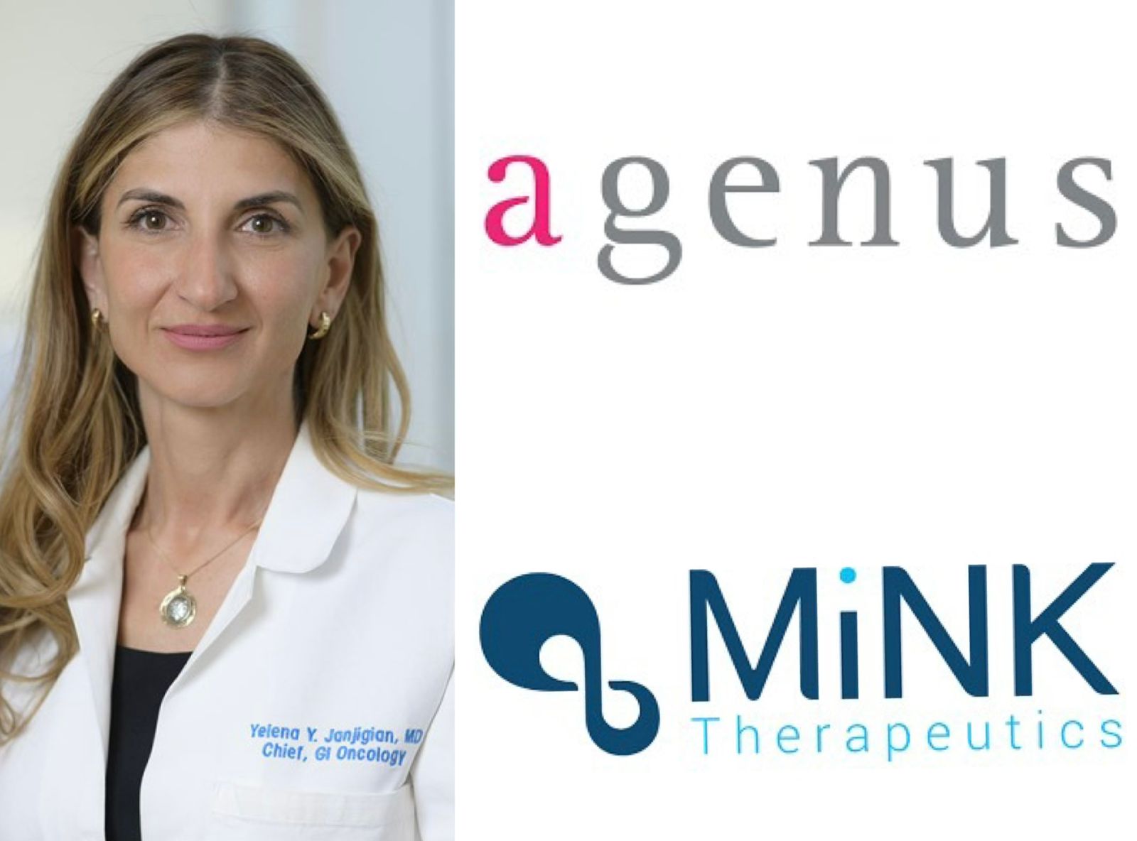 Yelena Janjigian is leading the investigator-initiated trial of the First Novel Combination of MiNK's Allogeneic Cell Therapy with Agenus' BOT/BAL