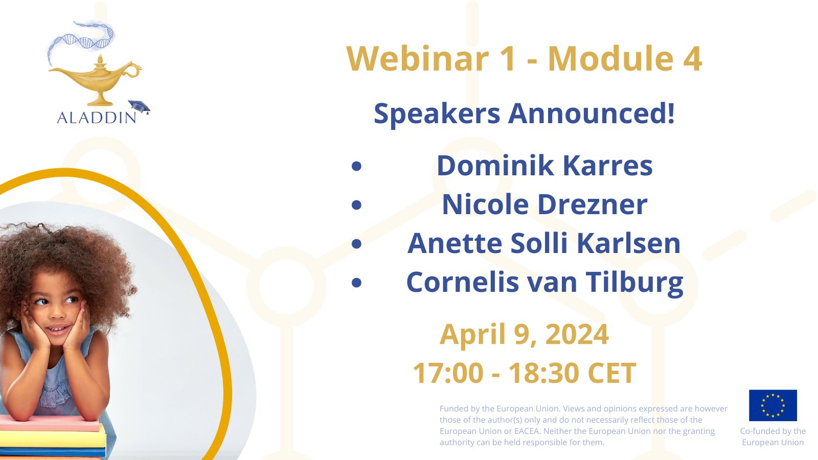 Speakers for the next open ALADDIN webinar are confirmed! - ALADDIN Education
