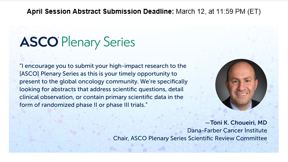 Toni Choueiri: The April ASCO Plenary Series are here