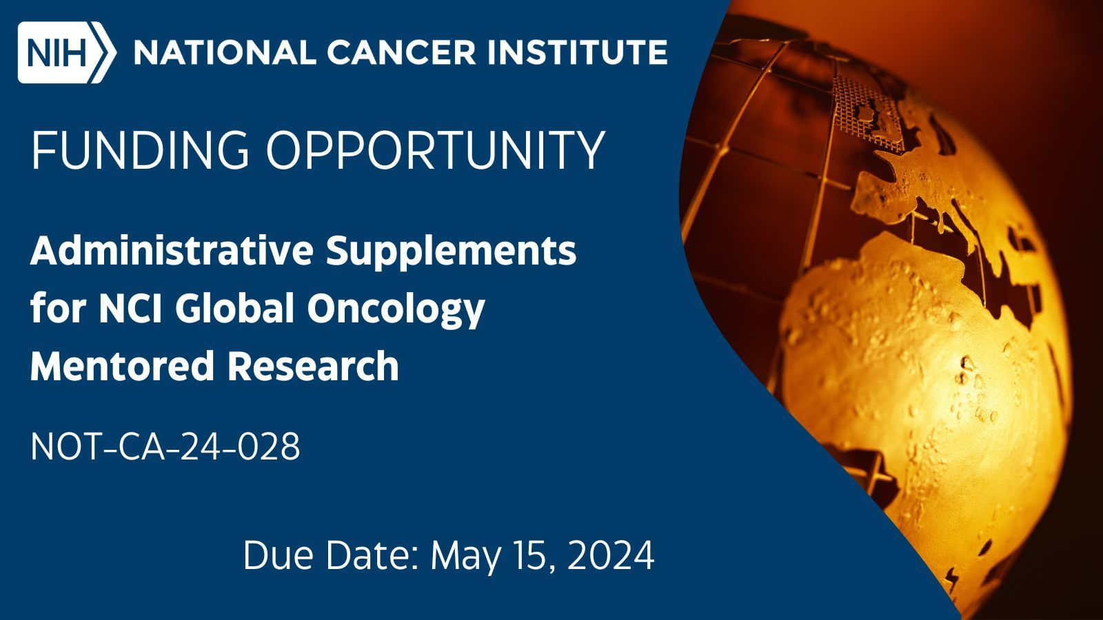 New National Cancer Institute (NCI) funding opportunity for eligible grantee of early-stage LMIC investigators - NCI Center for Global Health