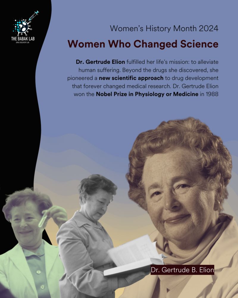 Maria Babak: This Women's History Month, let's remember Dr. Gertrude B. Elion and her huge contribution to advancing cancer research and treatment