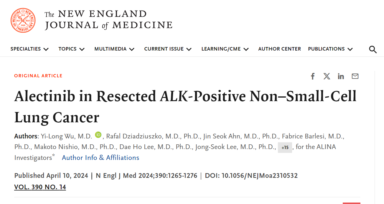 Sergio Cifuentes Canaval: Wu Y-L et al. have just released the results of a preplanned interim analysis from the ALINA trial