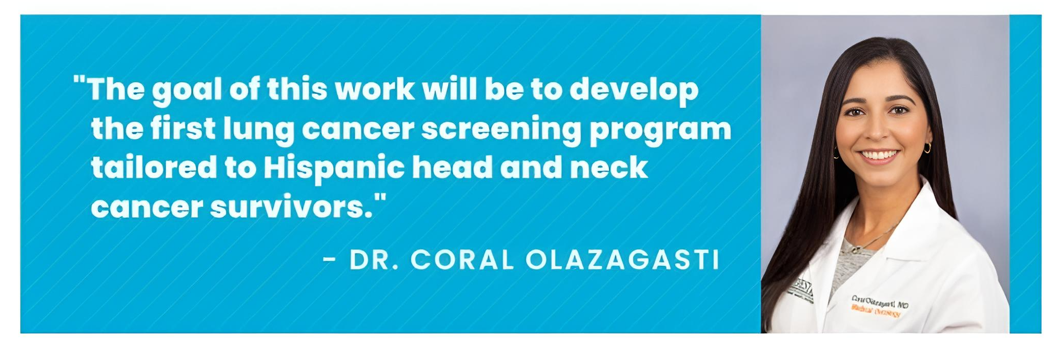 Dr. Coral Olazagasti is working hard to close the diversity gap in lung cancer screening in the Hispanic population - Florez Lab