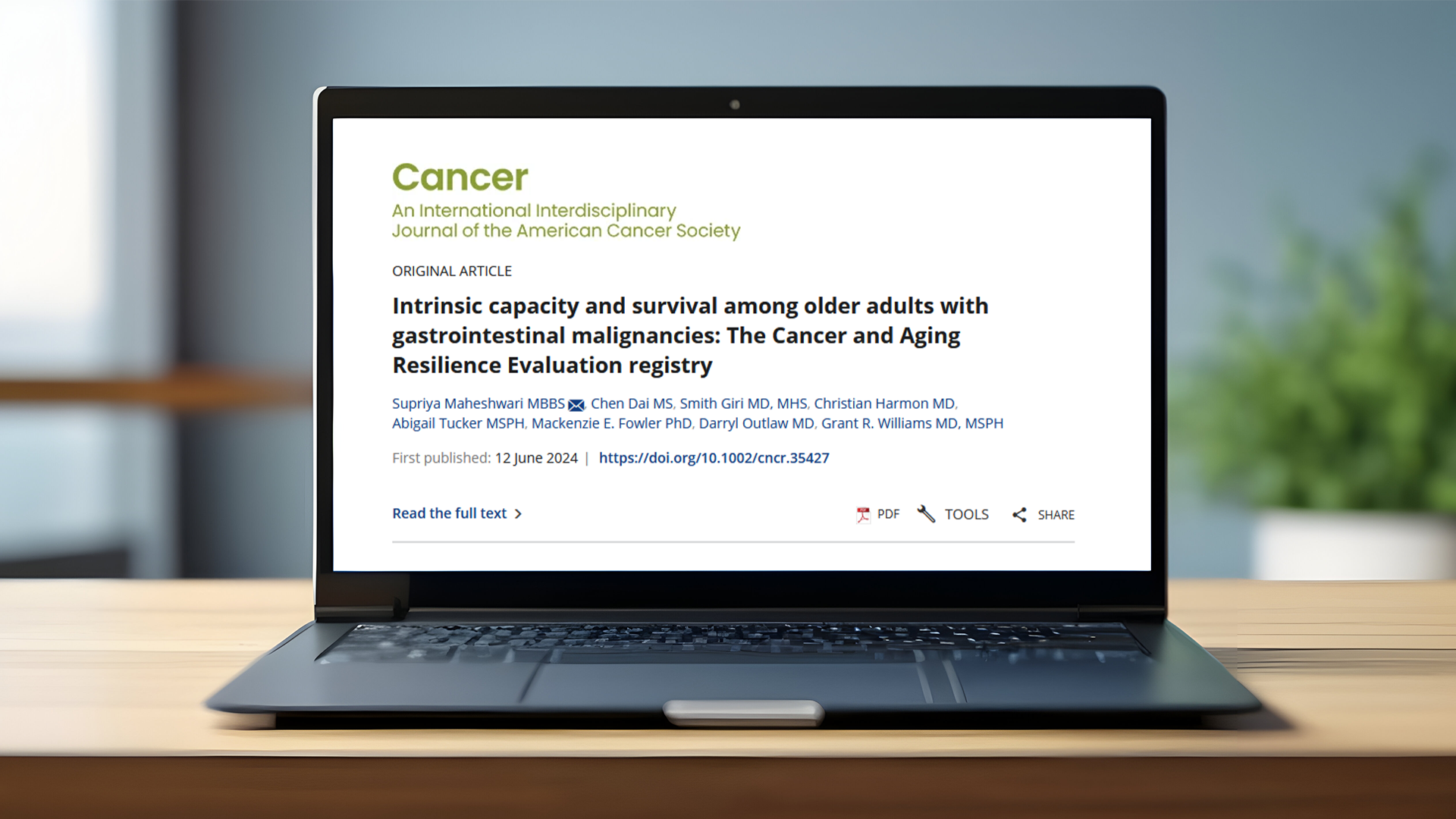 Intrinsic capacity (IC) impairment in older patients with GI malignancies - ACS Journal Cancer