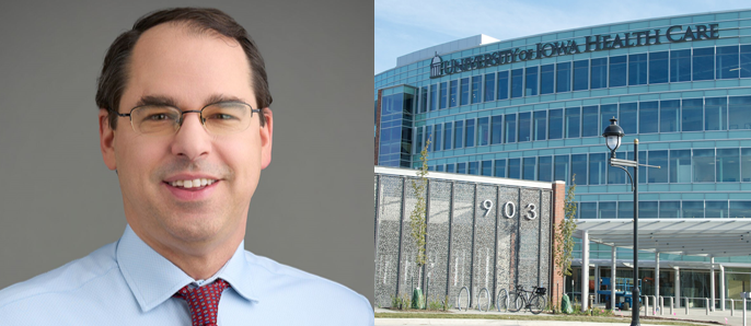 Photo of Mark Burkard and Iowa holden comprehensive cancer center