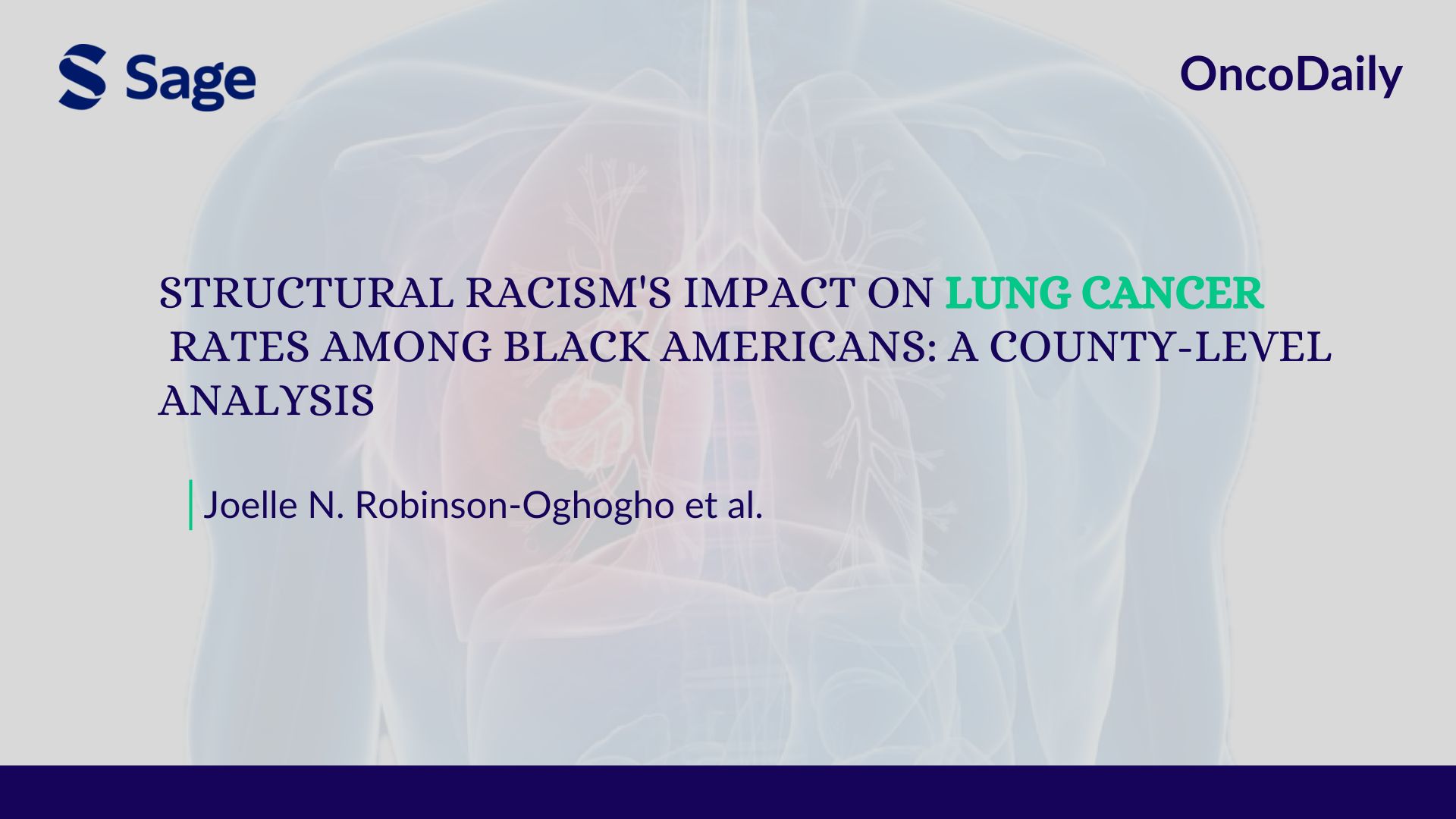 Paper Alert ! Structural Racism's Impact on Lung Cancer Rates Among Black Americans: A Country-Level Analysis