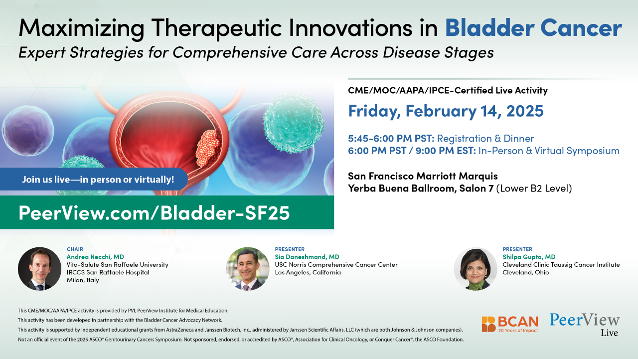 Registration is open for the "Maximizing Therapeutic Innovations in Bladder Cancer" Symposium - PVI
