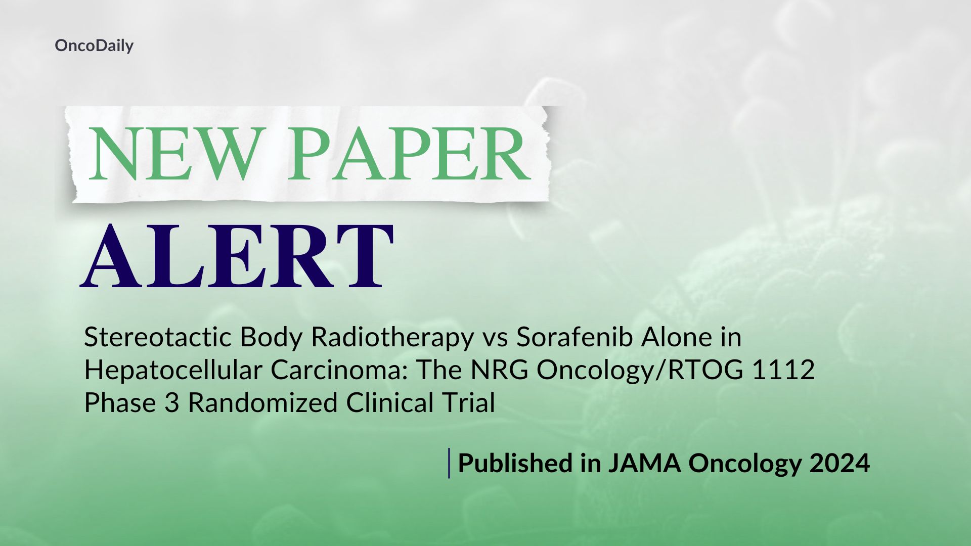 new paper hepatocellular carcinoma HCC SBRT