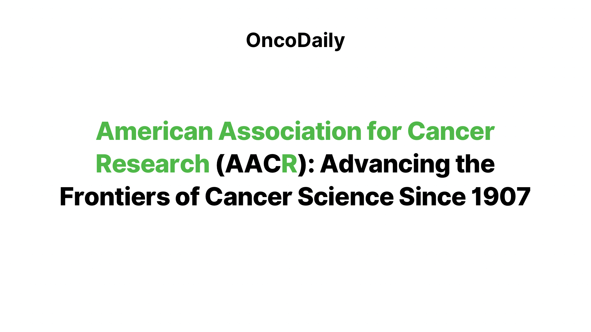 American Association for Cancer Research
